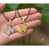 Кулон парный для двоих "Изящные коты. Gold". Цена за 1 пару. Нержавеющая сталь 